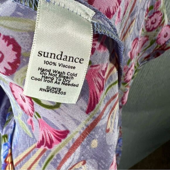 Sundance S Impressions Dress Short Sleeve Knee Length Purple Floral‎ - Picture 8 of 9